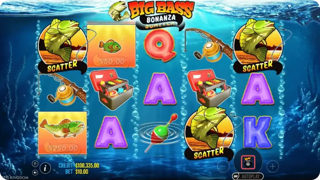 Free spins feature in Big Bass Bonanza