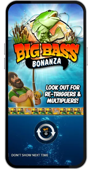 Big Bass Bonanza demo intro screen on mobile