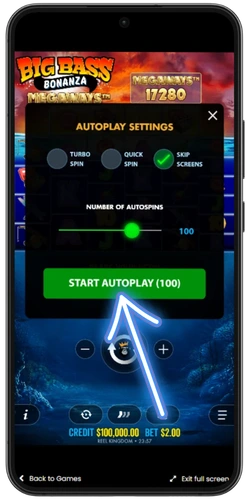 Big Bass Bonanza Megaways autoplay settings with number of autospins