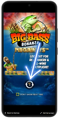 How to launch Big Bass Bonanza Megaways by tapping the spin button